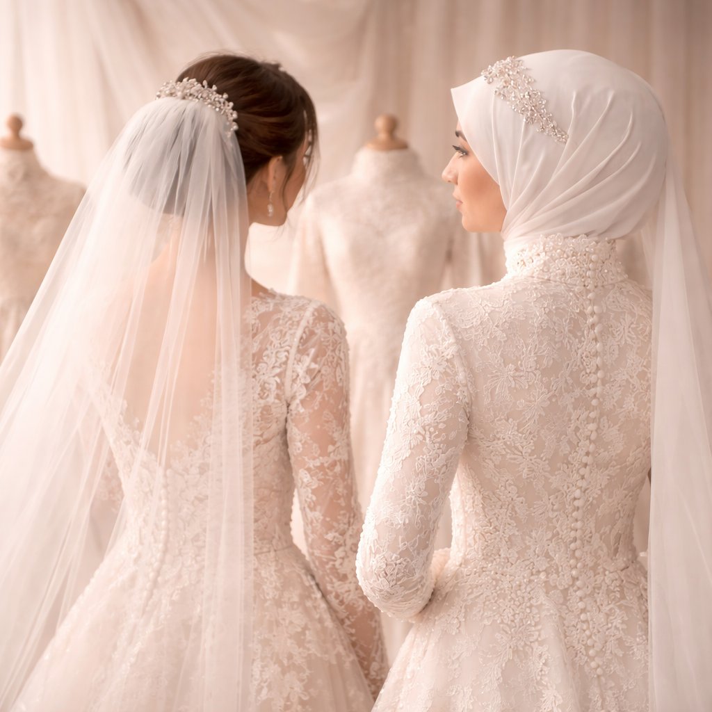 Hijab Only vs Hijab + Veil: How to Style a Modest Wedding Look