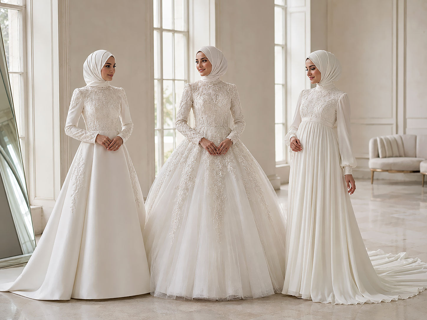 Modest Wedding Dress Silhouettes: A-Line, Princess, Helen-Empire