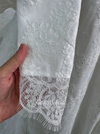 Elegant Veiled Muslim Wedding Dress, Luxury Modest Muslim Long Sleeve Lace Ball Gown