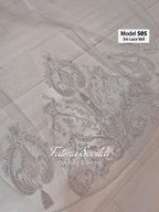 Model 505 delicate silver beaded lace veil by Fatma Sevildi Couture & Bridal