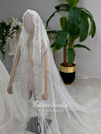 Hijab Wedding Dress Veiled, Luxury Modest Long Sleeve Beaded Lace Ball Gown