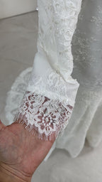 Hijab Wedding Dress with Detachable Overskirt, Veiled Luxury Modest Bridal Gown