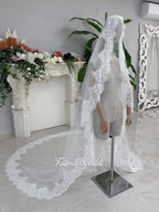 Hijab Wedding Dress with Detachable Overskirt, Veiled Luxury Modest Bridal Gown