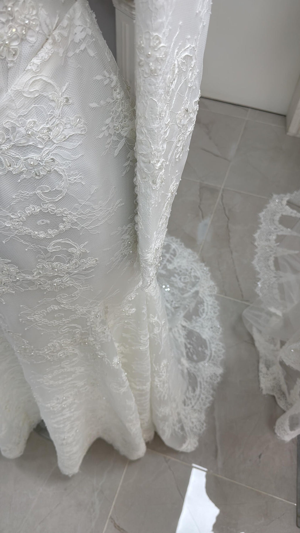 Hijab Wedding Dress with Detachable Overskirt, Veiled Luxury Modest Bridal Gown