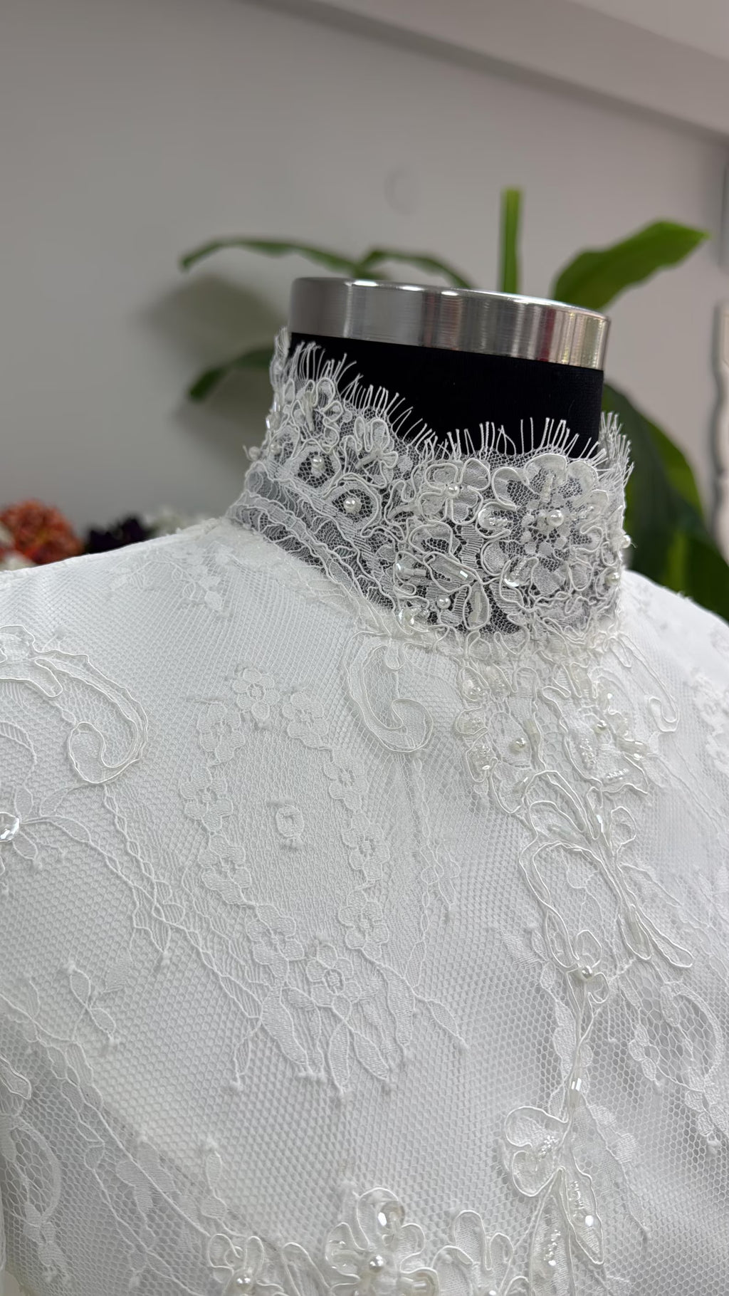 Hijab Wedding Dress with Detachable Overskirt, Veiled Luxury Modest Bridal Gown