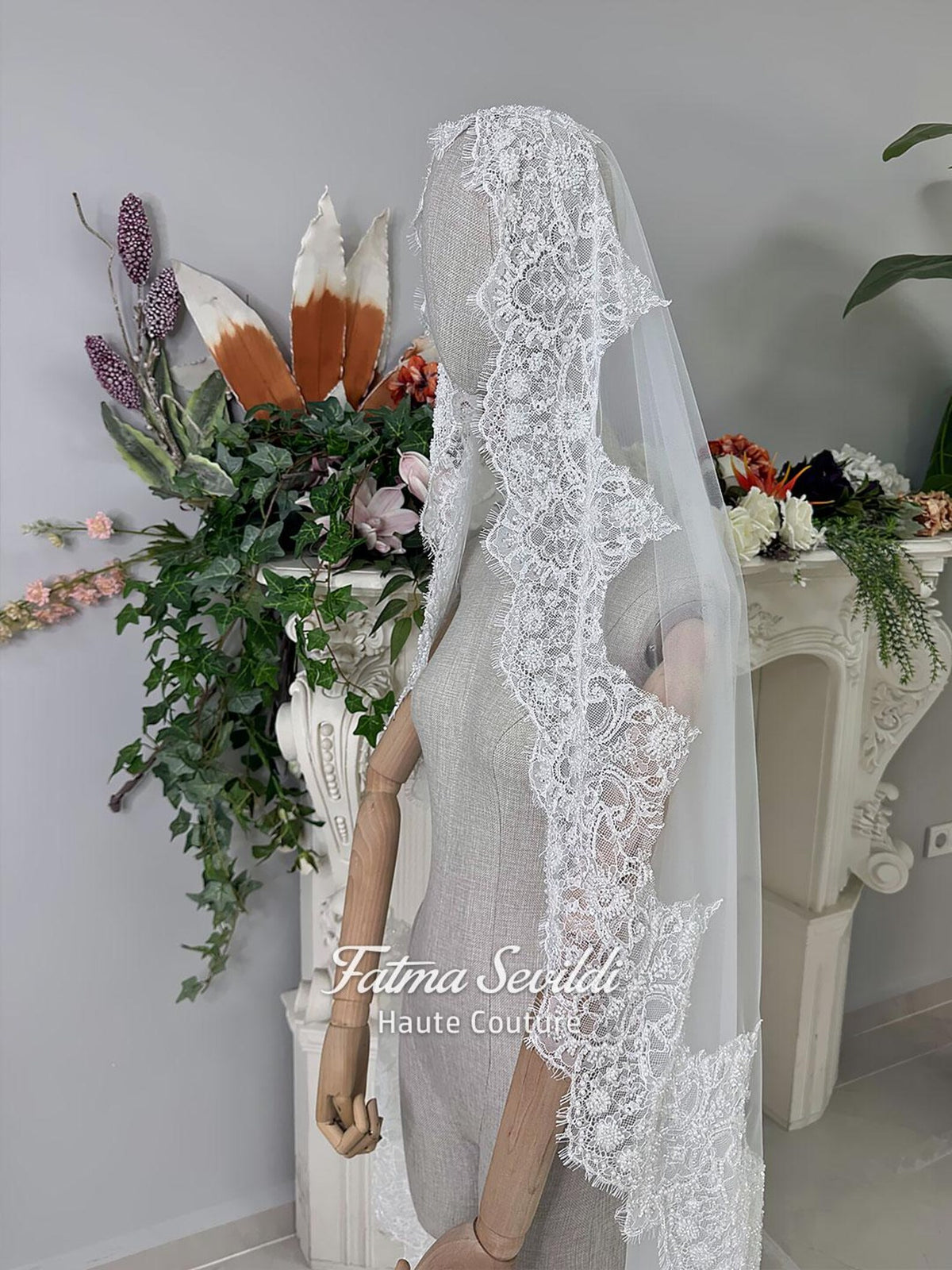 Hijab Wedding Dress with Detachable Overskirt, Veiled Luxury Modest Bridal Gown